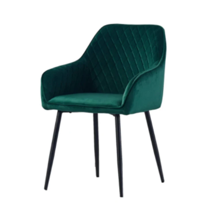 K&B nordic modern simple green velvet chairs dining upholstered arm chair