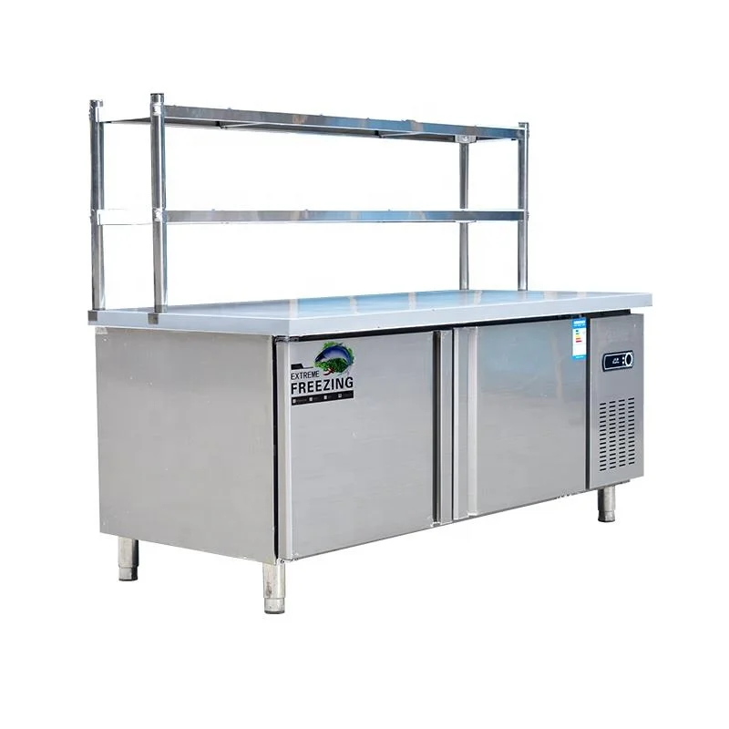 Commercial fresh-keeping workbench freezer  custom-made stainless steel workbench refrigerator