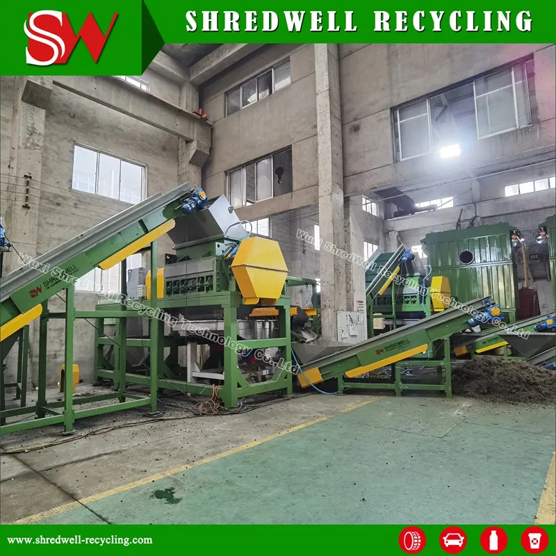 SHREDWELL Tire Recycling Plant Waste Tire Shredding Line Tire Shredder Machine For Sale