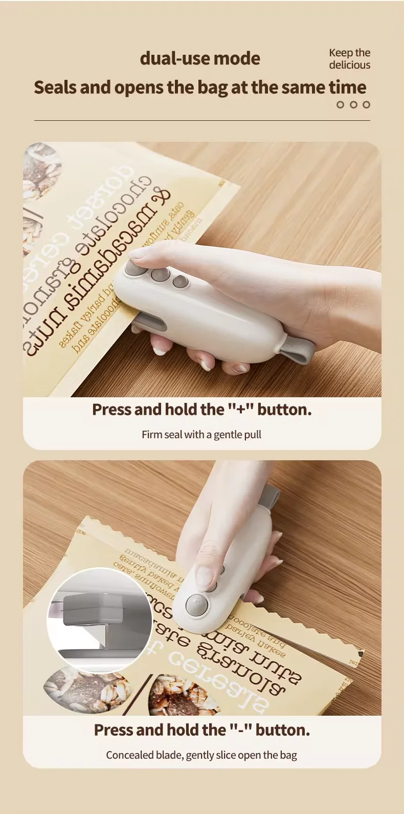Hot Selling Portable Mini Sealing Clip Charging Small Snack Machine Household Food Plastic