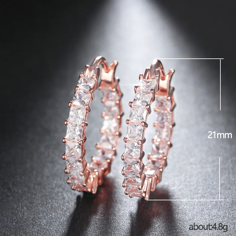 Piercing Jewelry Brass Cubic Zirconia Hoop Earring Tennis Jewelry 14k Gold Cz Crystal Diamond Huggie Earings For Women 2021