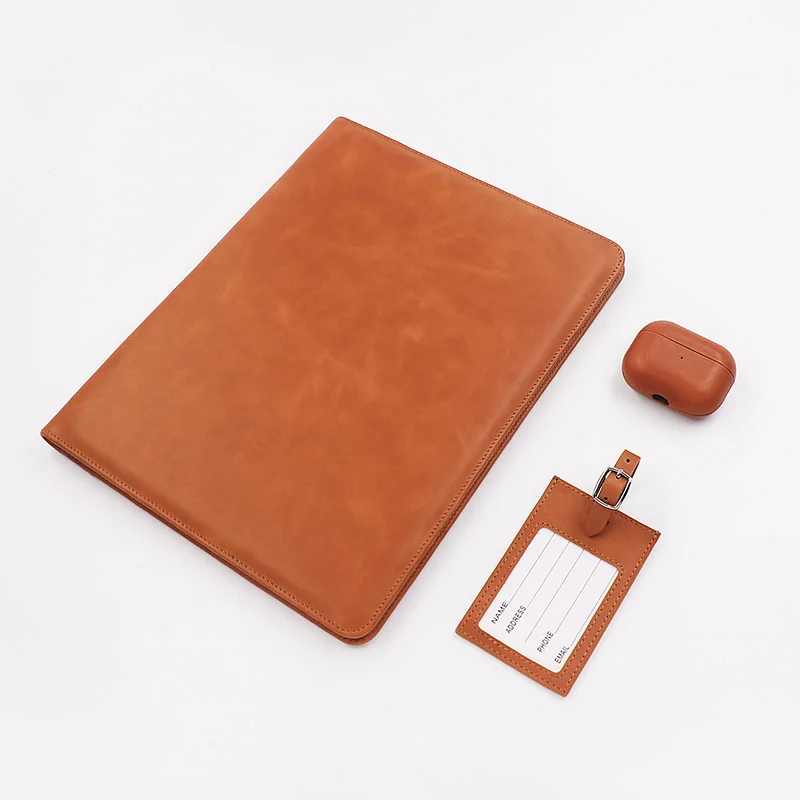 New Arrival Genuine Leather Organizer A4 Conference Portfolio File Folder