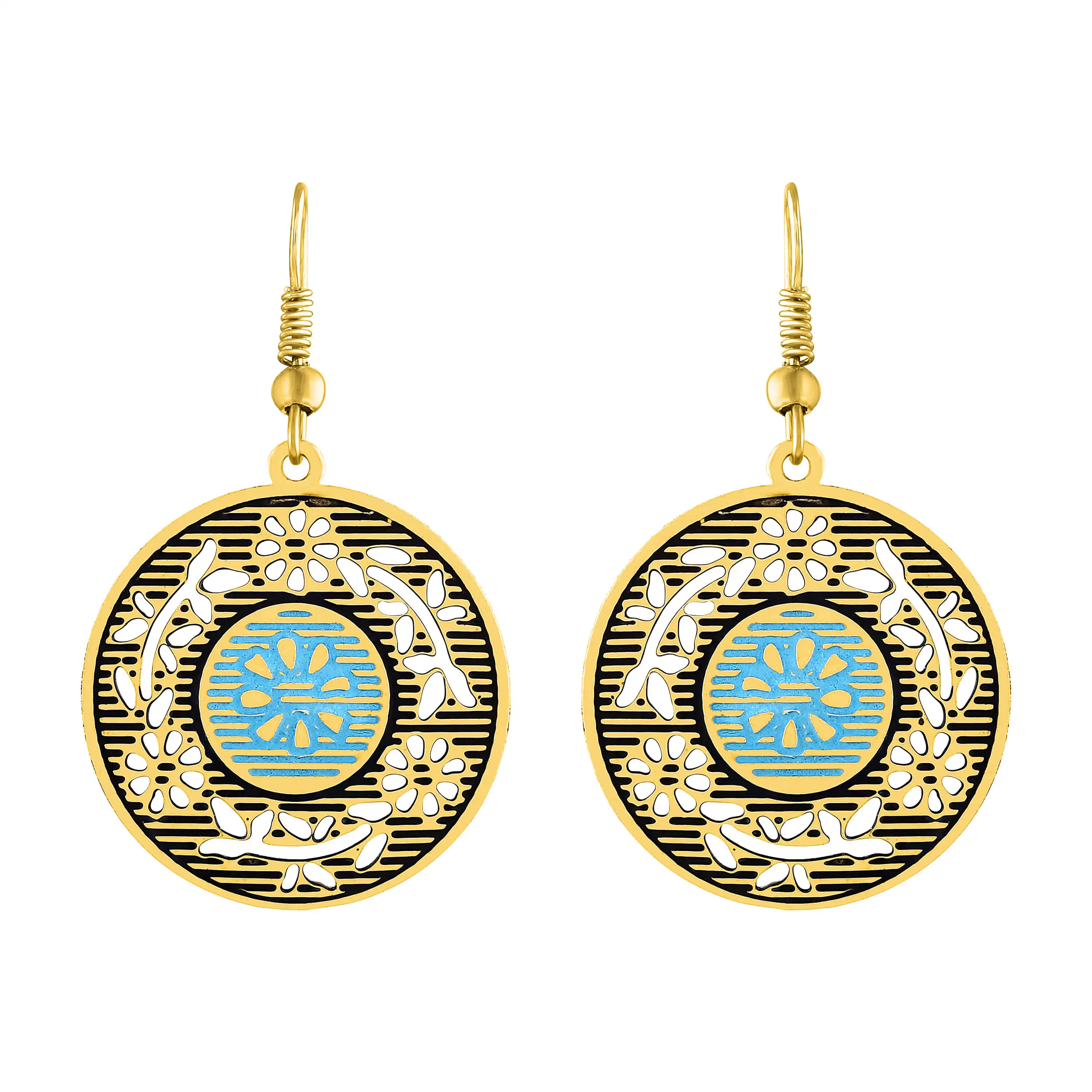 
Trendy Fashion Gold plated filigree design chandbali shape stone earring for women 