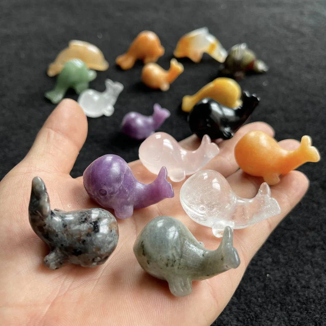 Оптовая продажа натуральный кристалл обсидиановый КИТ смесь материала лабрадорит дельфин в подарок