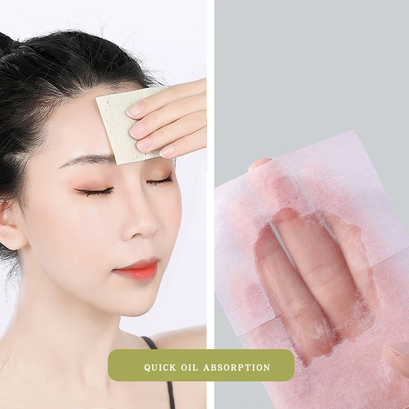Bamboo Charcoal Oil Absorbing Tissues Pocket Facial Oil Blotting Paper Portable 100 Sheets Face Oil Absorbent Sheets