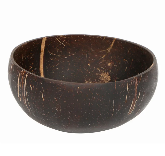 High quality custom painted engraving organic smoothie jumbo carved coconut bowls and wooden spoon fork sets gift set