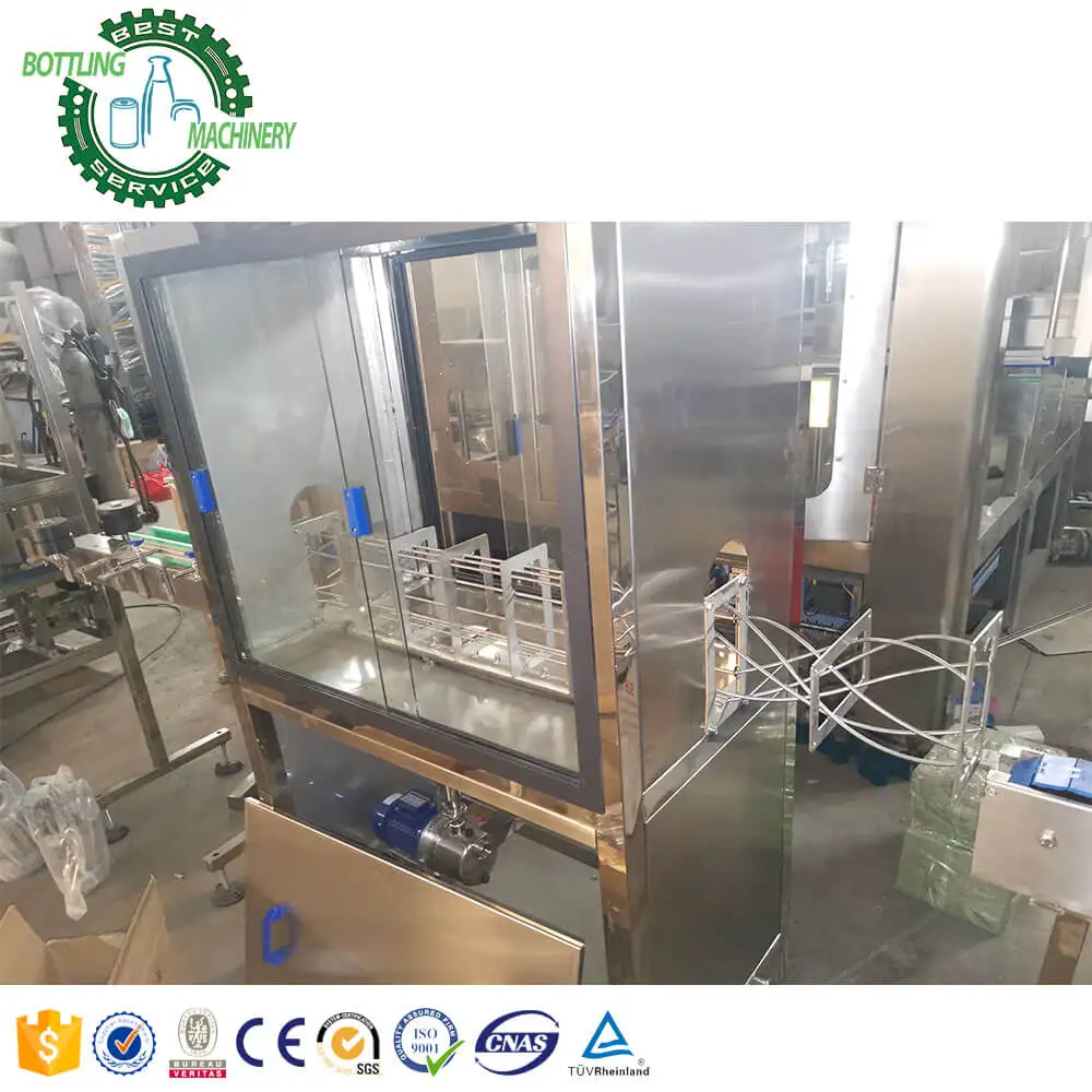 A to Z SUS304 rotary Isobaric linear 12 heads carbonated soda water beverage foaming wine 200ml PET plastic can filling machine