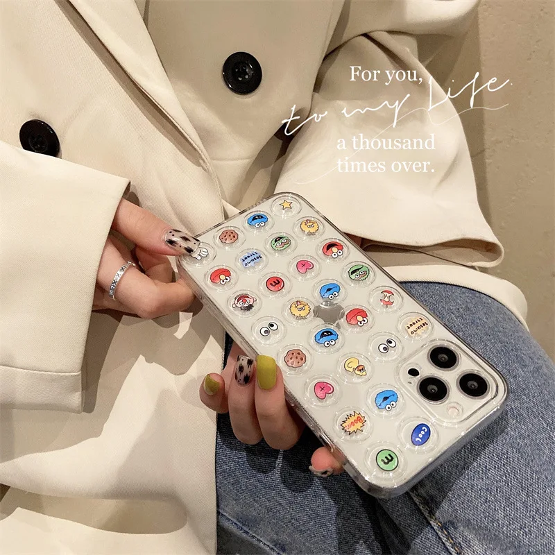 3D TPU Bubble Phone Case Cartoon Pattern Custom Cell Phone Case for iPhone 13 pro max 12pro 11pro xs max