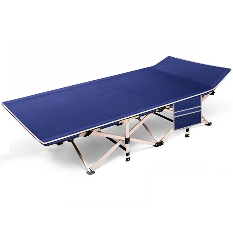 Sleeping Bed Stretcher Travel Single Lounge Chair Folding Camping Cot Foldable Easy Carrying Aluminum Metal Carton Portable 2pcs