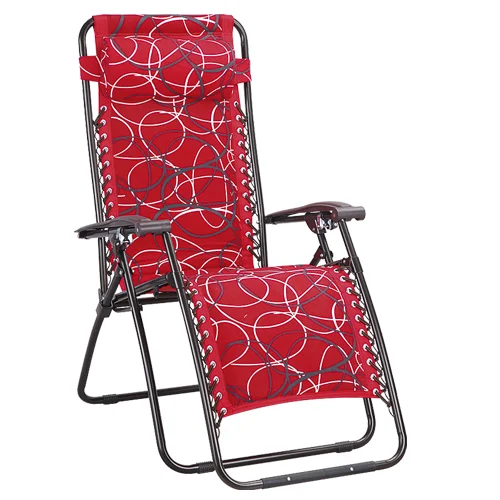 Reclining Folding Beach Camping Chair Luxury Zero Gravity Lounge Chair With Cup Holder Height Adjustable