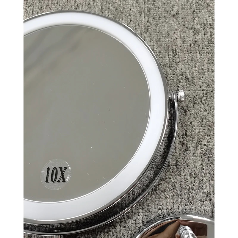 Hotel-Grade 10X Magnifying Dual-Sided LED Lighted Makeup Mirror Wall-Mounted Shaving Arms Extendable for Personal Care at Home