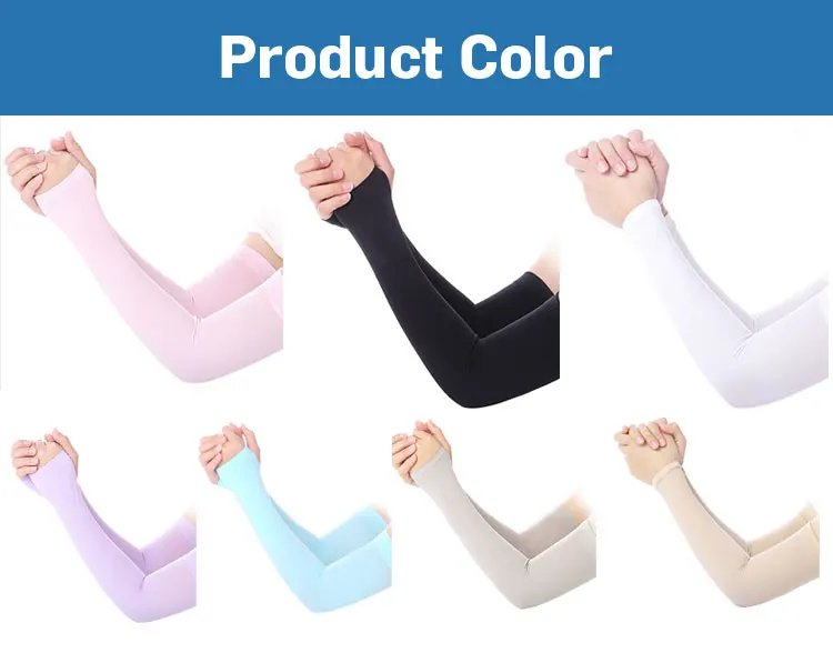 Summer Sunscreen Compression Anti-Bacterial Cooling Ice Silk UV Protective Long Arm Sleeve