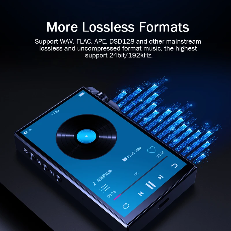 4.0 Inch Q8 DSD MP3 Portable Lossless HiFi Music Player Hi res Blue tooth Hifi Mini Digital Mp3 Music Player