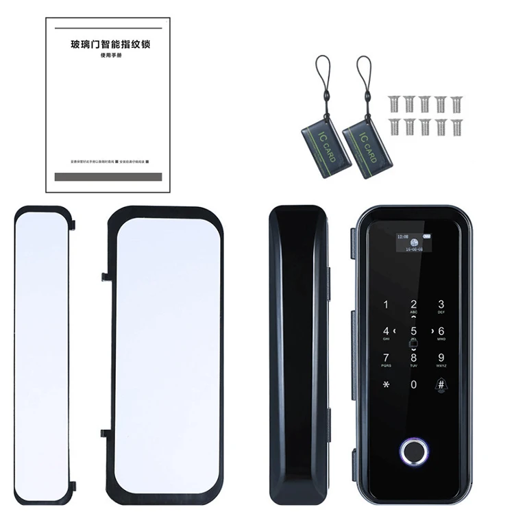 tuya wifi frame glass lock door mortise latch locks handle with & keys house Electronic cerradura inteligente for front door