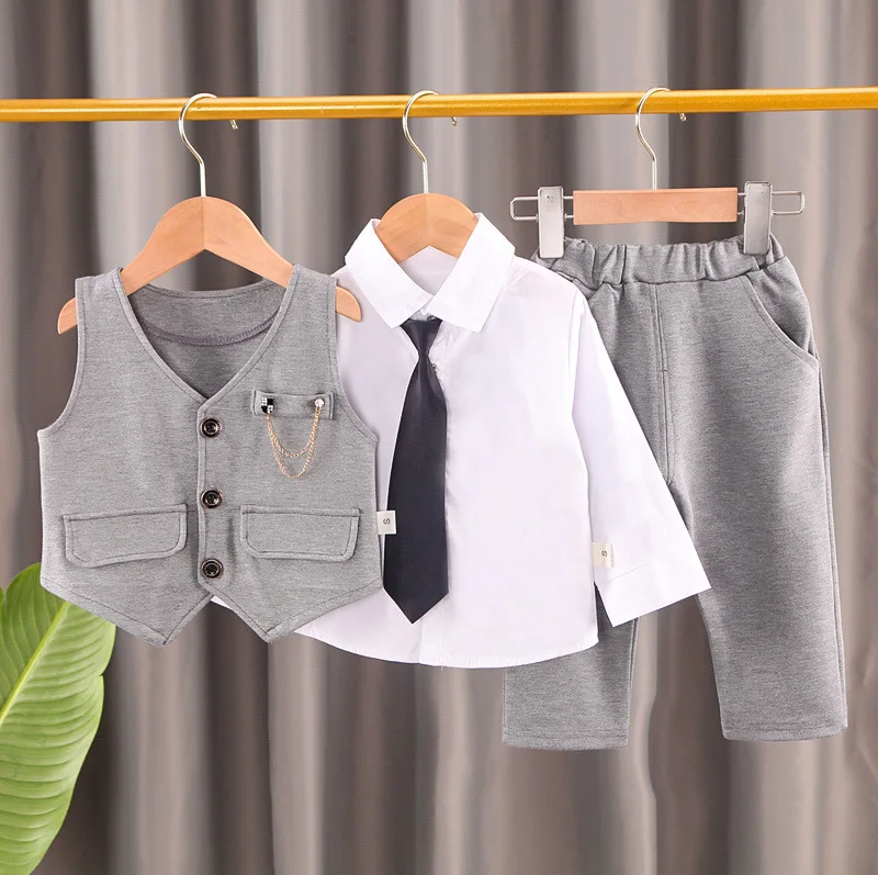 Fashion children clothing Korean style spring and autumn Korean style boy baby clothes infant vest three-piece suit