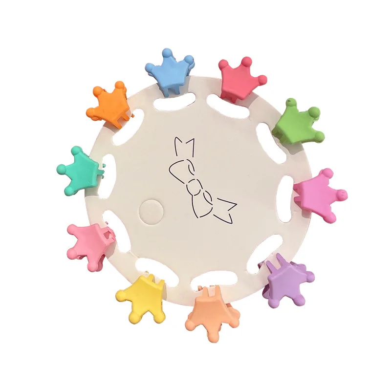 Mengxin cute 10pcs/pack kids baby buy colorful plastic heart mini butterfly flower small mouse ears hair claw clips