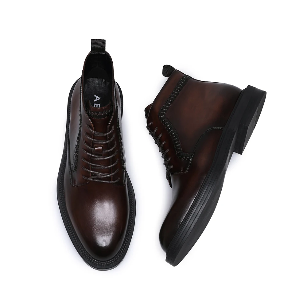 Luxury Hand Made Original Brown Formal Genuine Shoes For Men Boots