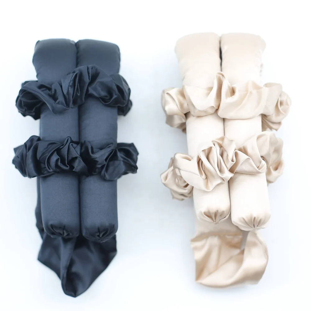 Custom logo Lazy Flexi Rods Magic Hair Curler Without Heat Soft Real Mulberry Silk Headband Curlers