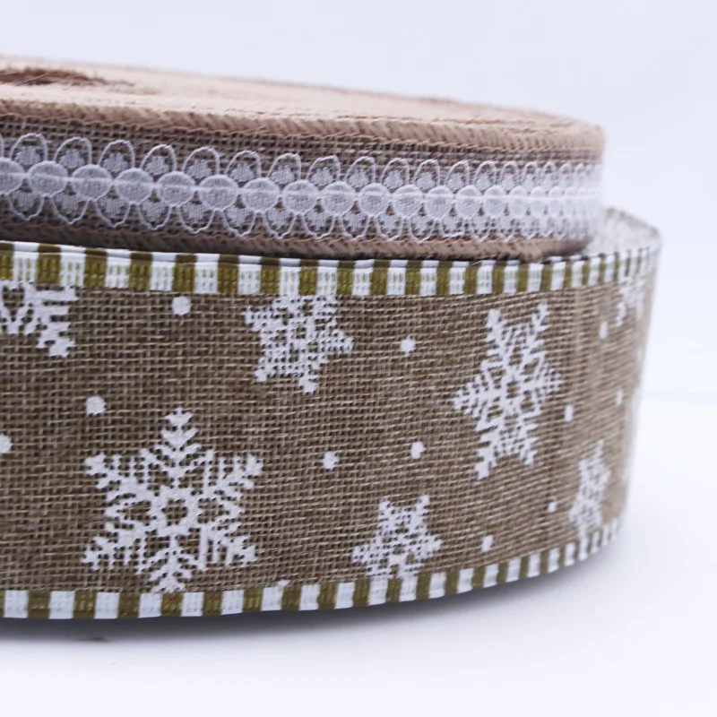 Оптовая продажа на заказ 6 3 см с принтом Рождественская подарочная лента рулонная декоративная Праздничная корсажная атласная