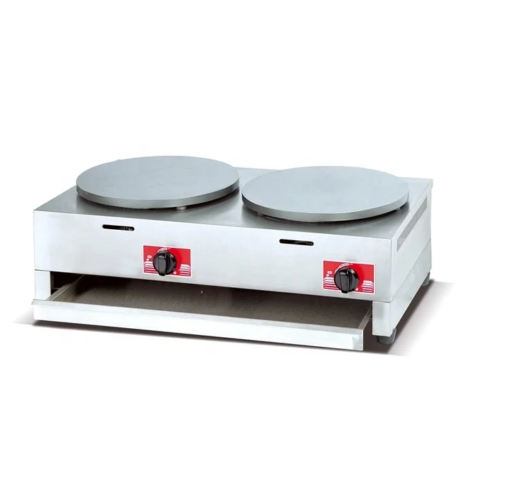 Машина для закусок, коммерческая газовая крепинга из нержавеющей стали с двумя тарелками