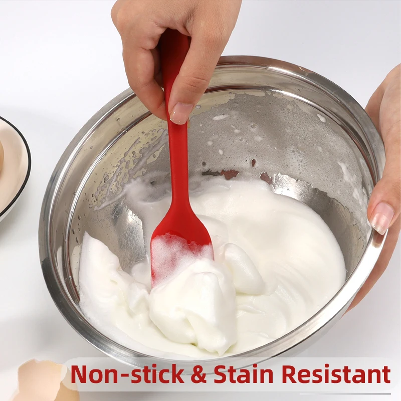 Small Silicone with Stainless Steel Core Spatulas Heat Resistant Non-Stick Scraper Baking Cooking Tools silicone kitchen spatula