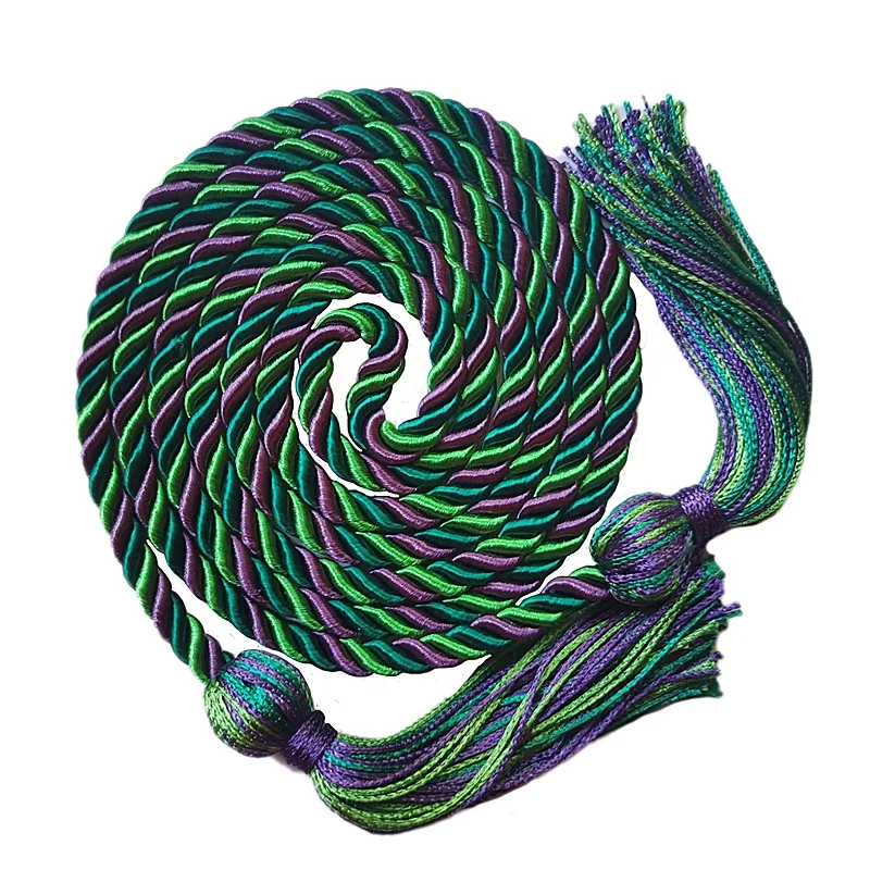 Фиолетовые/зеленые/келли зеленые многоцветные шнуры для выпускного вечера, шнур для honor, шнуры для выпускного вечера