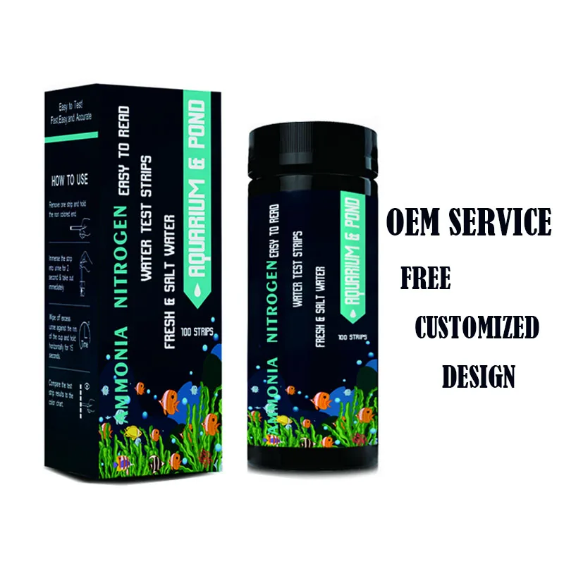 Тест-полоски для аквариума с аммиаком, набор для тестирования аквариума, нитрат нитрита пруда для пресной и соленой воды