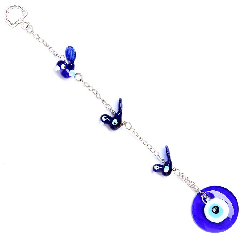 Three Birds Blue Evil Eye Gift Wall Hanging Amulets Ornament Car/Home/Garden/Tree/Patio Bring Good Luck