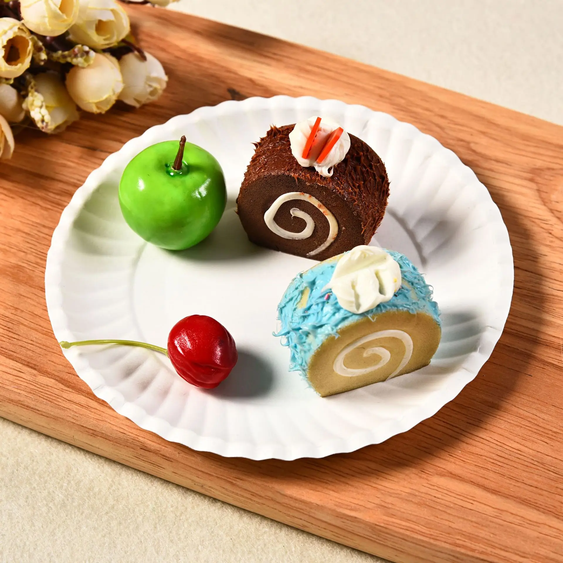 Multiple Sizes Bulk Disposable White Uncoated Paper Plates for Appetizer Lunch Dinner Perfect Dinner Plates Compostable Plates