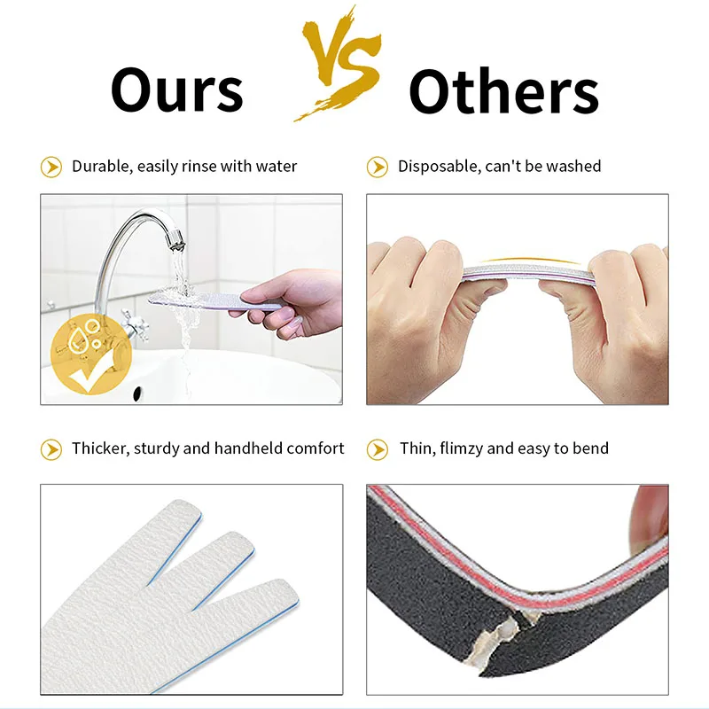 Xugao Factory  Customized Emery Board  Double-Sided Moon Shape Nail Files 80/100/180  Manicure Pedicure Art Tools