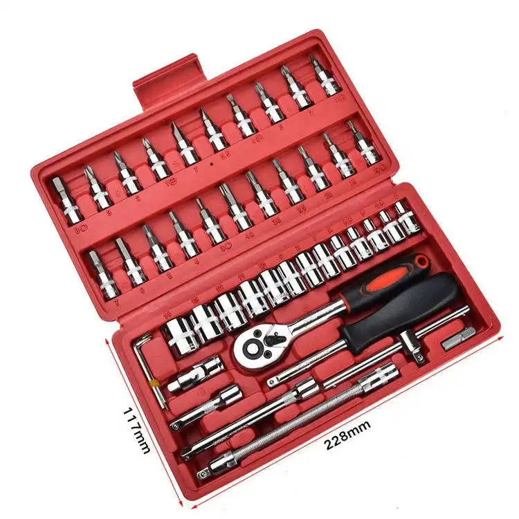 Canpro 46pcs In One Set Machine Auto Repair Tools Combination Set Impact chrome vanadium tools set multitool