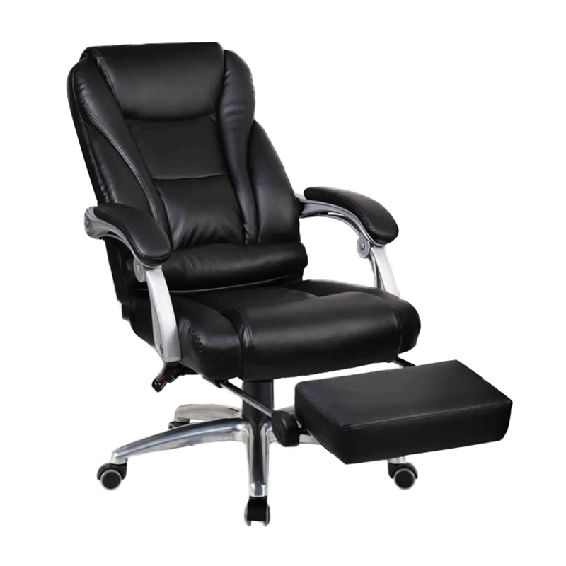Регулируемый офисный стул из искусственной кожи с подставкой для ног