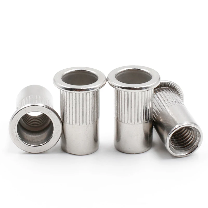 Stainless Steel ss304 Aluminum Knurled M3 M4 M5 M6 M8 M10 M12 Blind Rivet Nut Flat Head Screw Rivet Nut