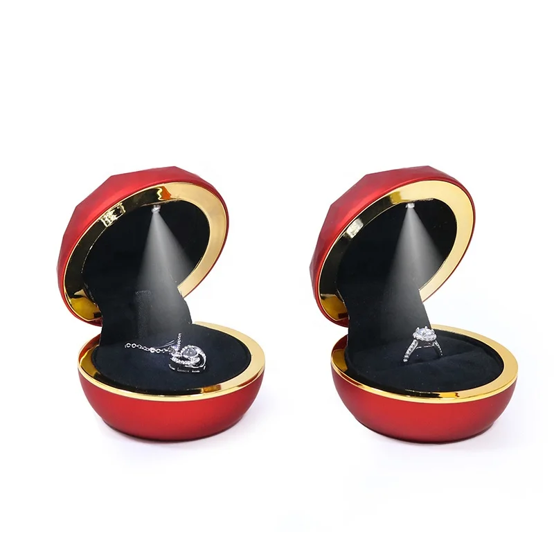 Wholesale Unique Plastic Painted Luxury Wedding Gift Storage Display Jewellery Packaging Box Led Jewelry Ring Box