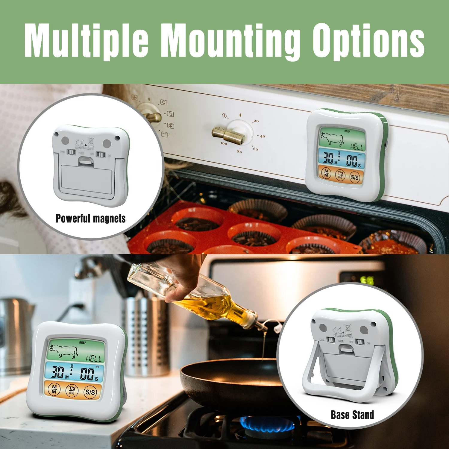 2021 Newest Patent Meat Thermometer Oven Digital Touchscreen Instant Fast Read Baking Food Thermometer For Kitchen BBQ Christmas