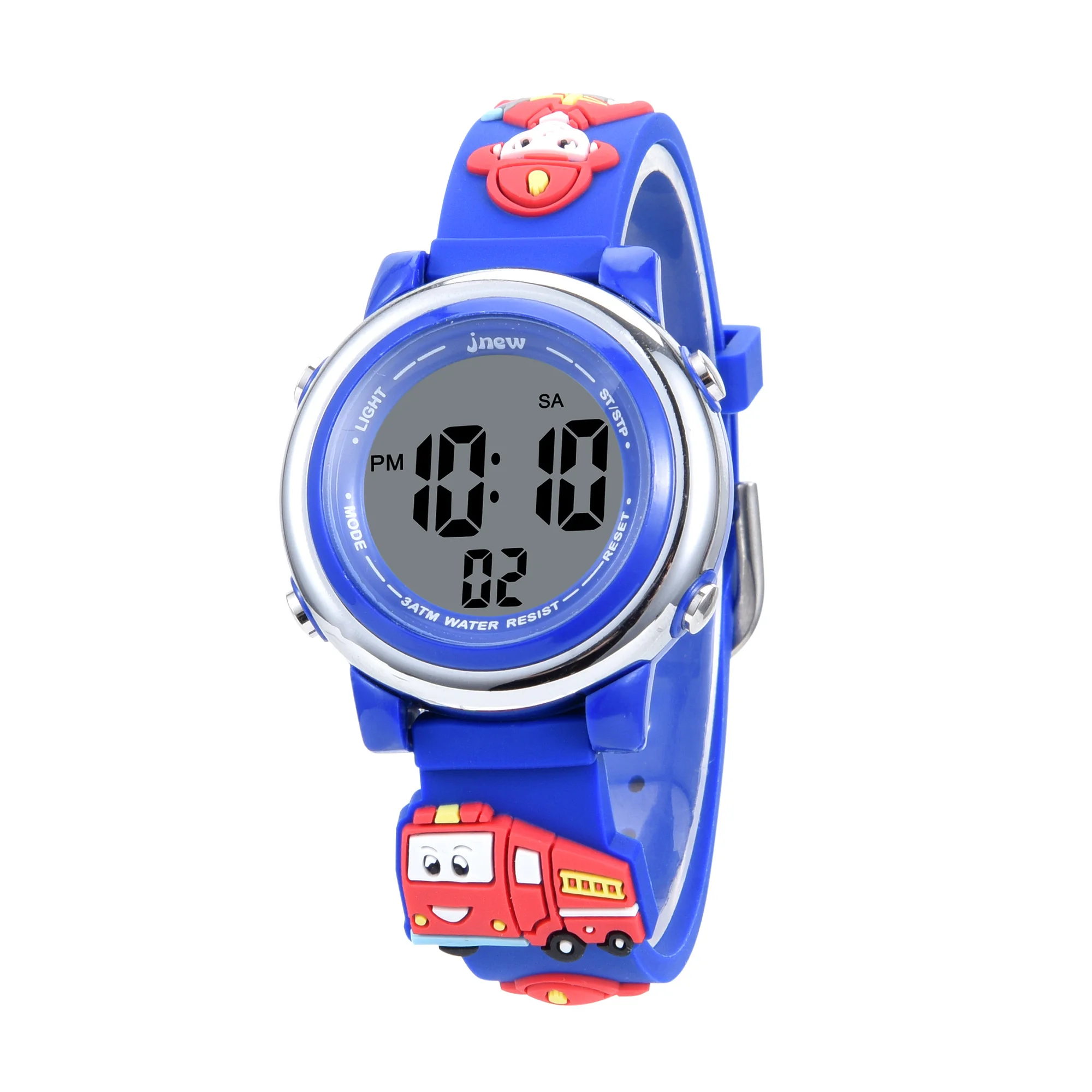 Sports Watch Timed Alarm Clock Kids Children Wrist Watch Pc Wrist Stop Digital Stopwatch 3ATM Waterproof LED PU Acrylic Round 21