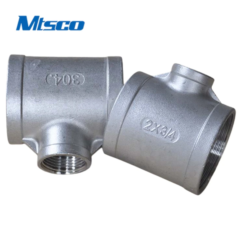Casting Fittings Stainless Steel Threaded Tee Male Female 304 316 NPT 150lb Elbow Equal Hexagon SR/ Polish