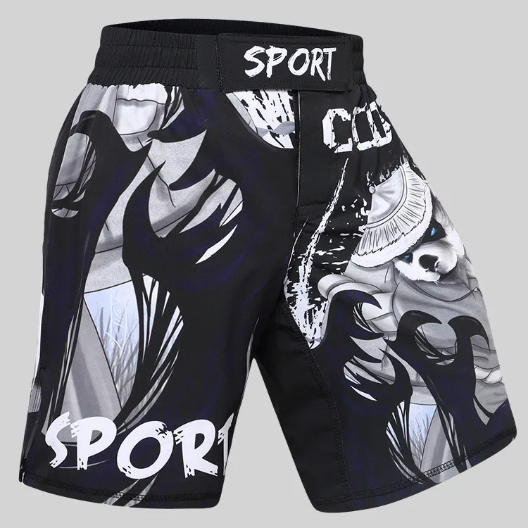 Мужские сублимационные шорты для смешанных боевых искусств оптом, шорты для боевиков с принтом, шорты для кикбоксинга, бойцовские шорты