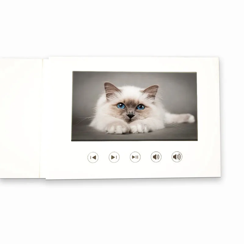 Chinese customized 7 inch ips screen video brochure high quality video card for advertising