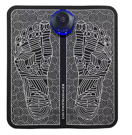 EMS Foot Massager Pad Electric Muscle Stimulator Portable Rechargeable Deep Kneading Foot Massager With LCD Panel