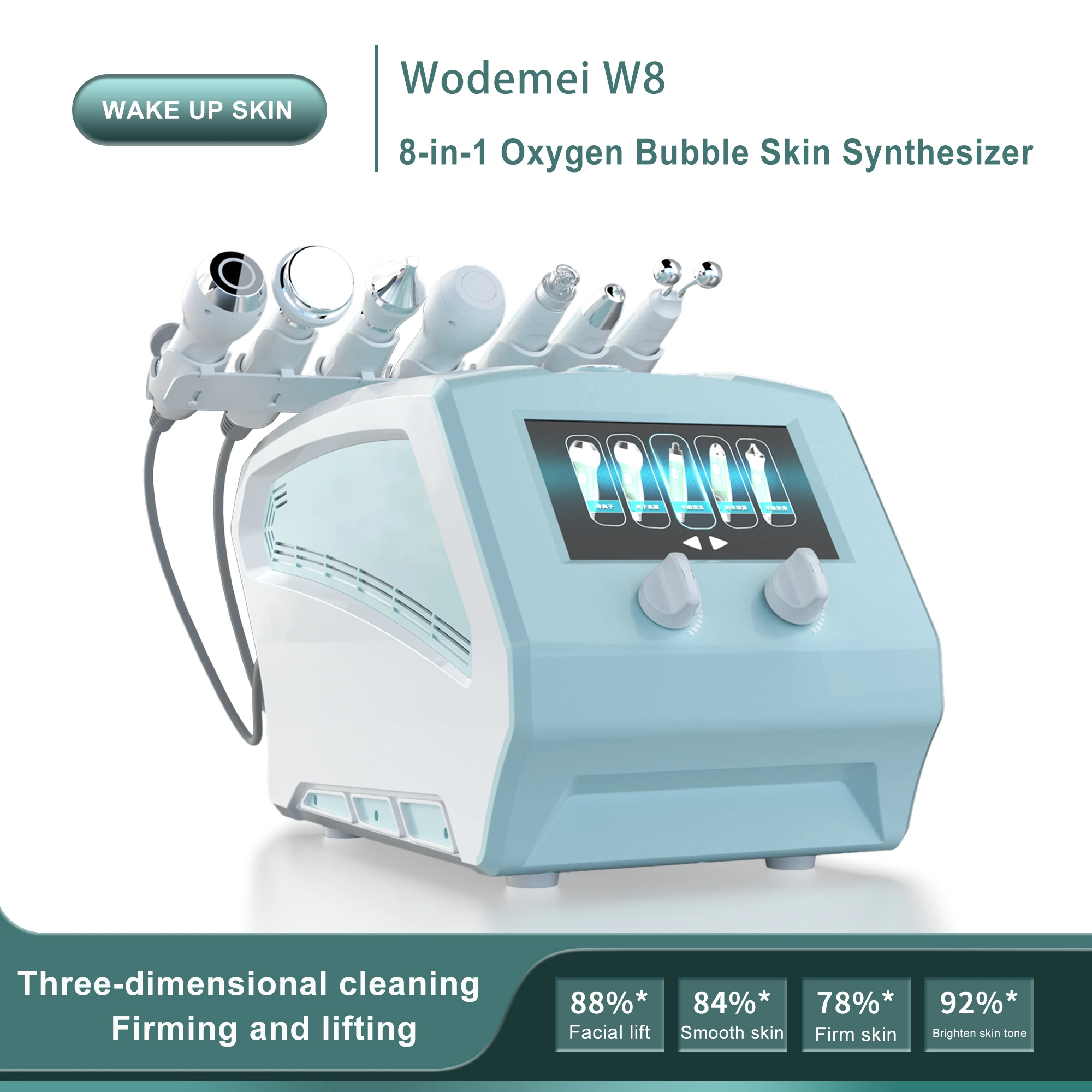 8 in 1 Hydra  vacuum cleaner hydro water oxygen jet peel machine pore cleaner facial small bubble massage skin care device