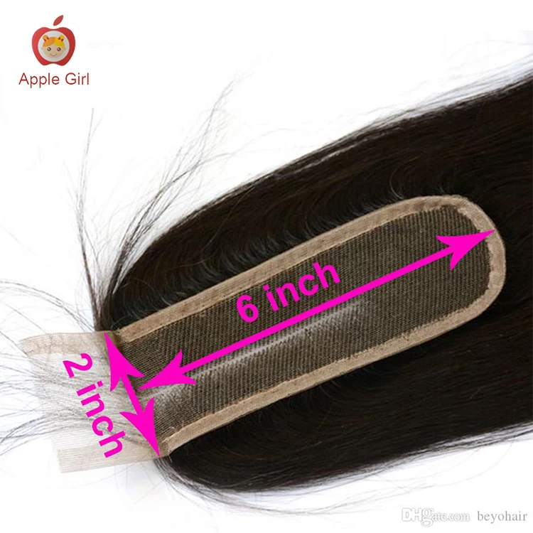 Straight Closure 2x6 Lace Closure Peruvian Closure With Baby Hair Human Hair Three Free Middle Part Malaysian Indian Remy