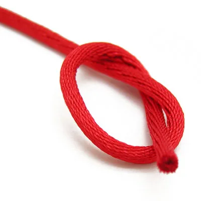 Wholesale 3mm multi colored glossy satin silk rattail cord for jewelry making