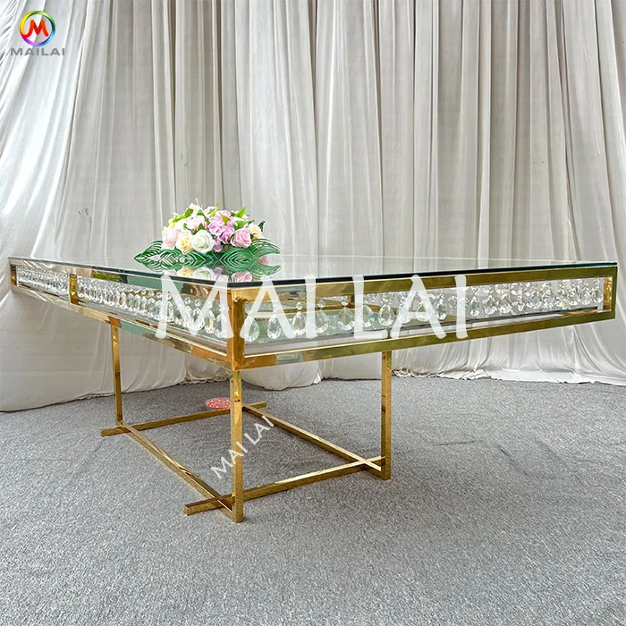 2023 MAILAI Model Dining Table in Dining Room Furniture Modern Extension High Gloss For Wedding Decoration