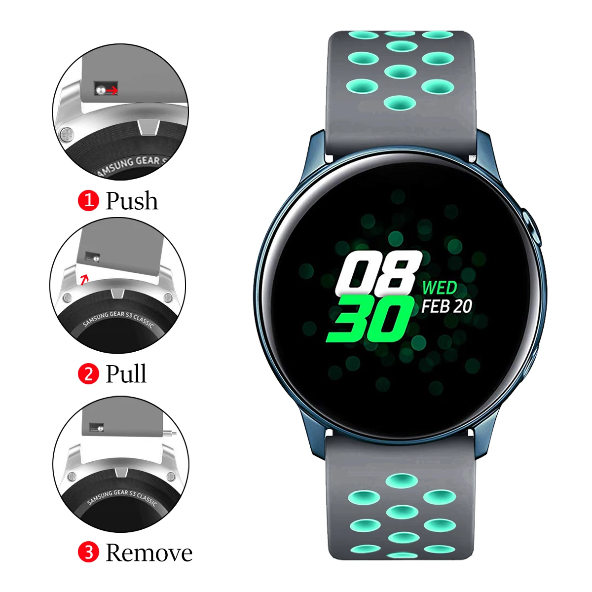 Wholesale Soft Sport Silicone Watch Straps For Samsung Gear S3 Classic 20mm 22mm Watch Bands For Samsung S2 Watch Band