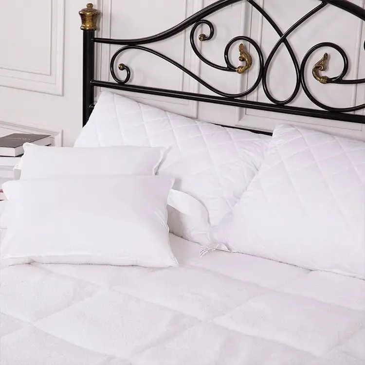 New Custom Quilted Solid White Home Sleeping 100% Polyester Microfiber Bed Throw Pillow