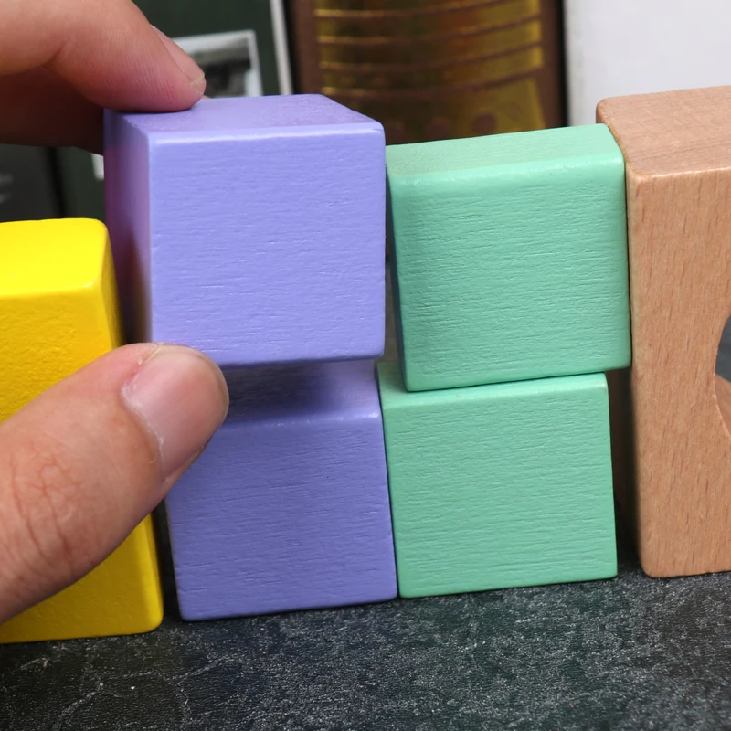 Learning Game Family Creative Wooden Rainbow Montessori Early Education Kids Stacker Brick Building Blocks magnetic