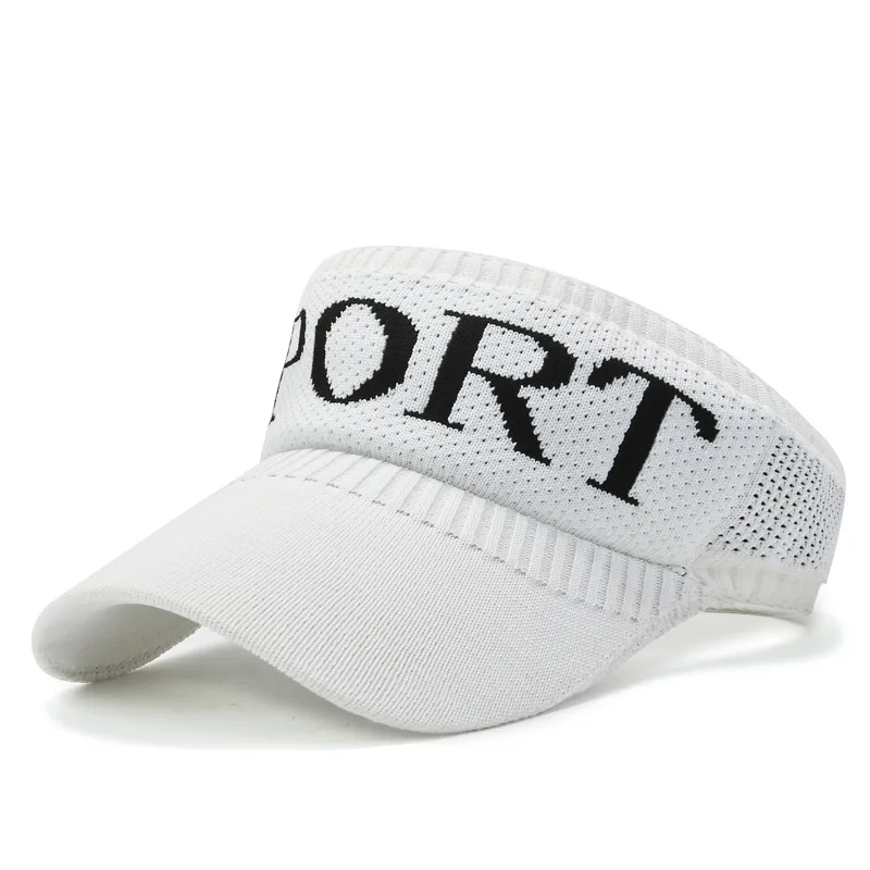 wholesale custom logo Widen sweatband sun visor cap fashion golf empty top hat