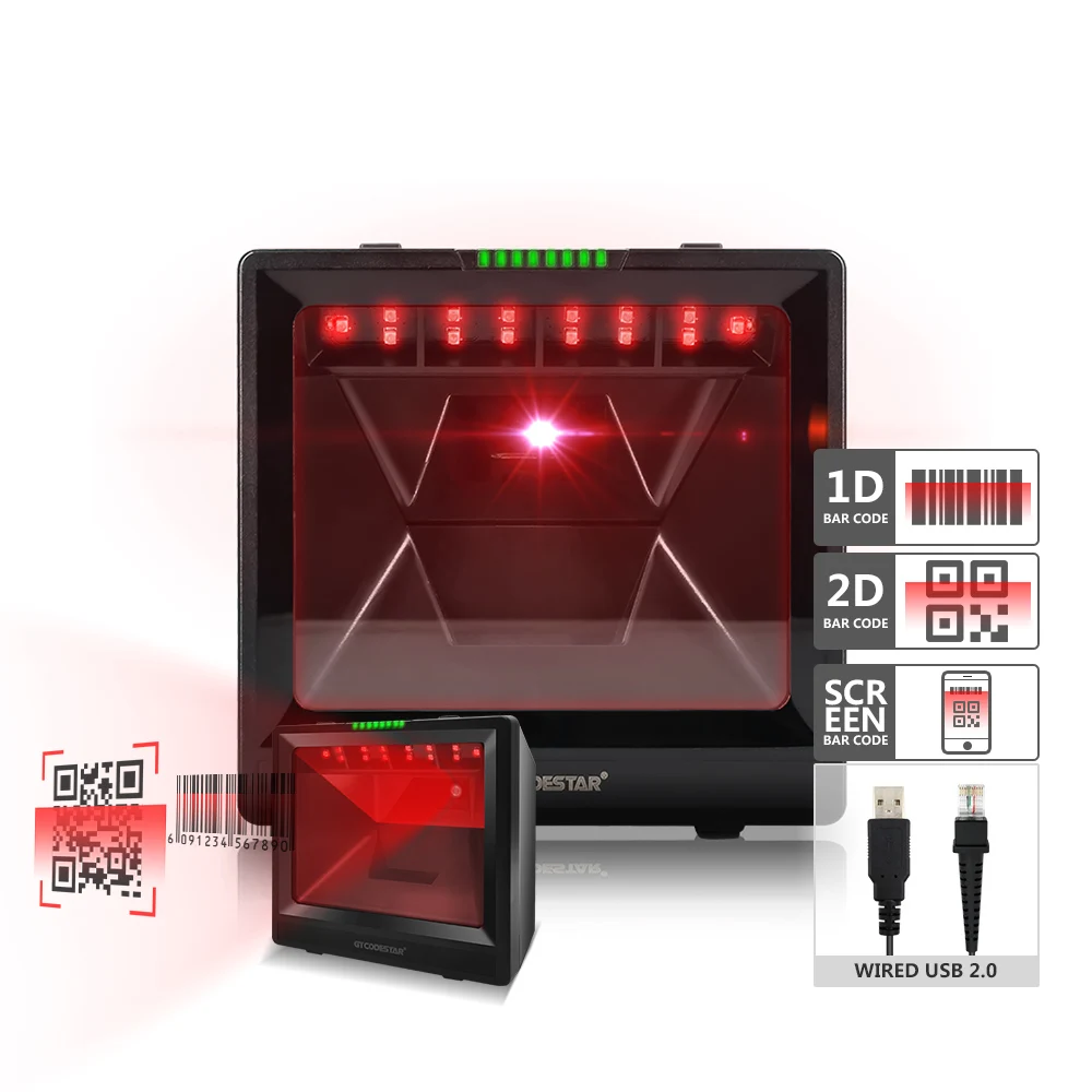 GTCODESTAR High Decoding Performance 1D 2D Barcode Desktop Scanner QR CODE Scanner with GT 9900A (62331379351)