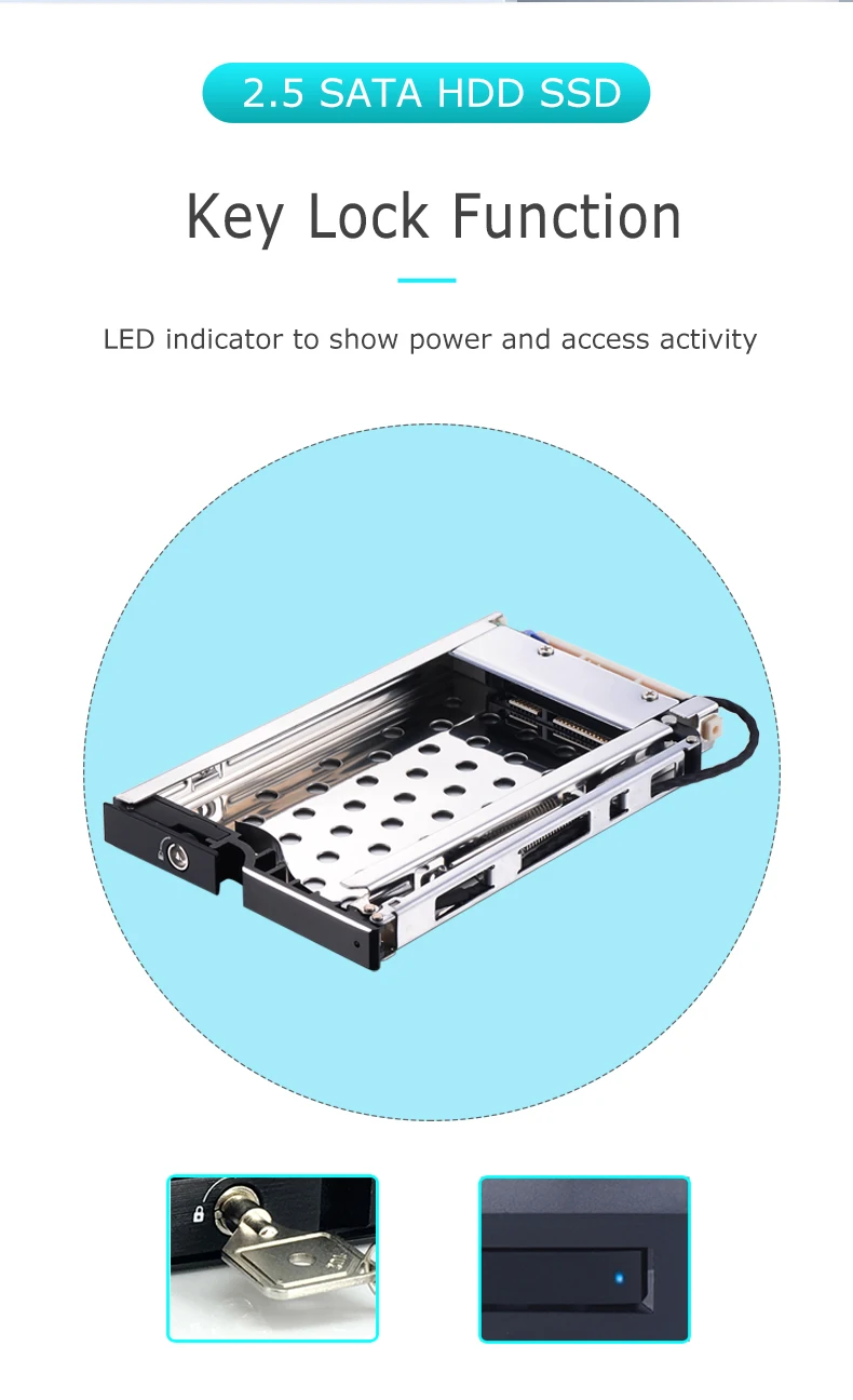 Purchase discount ST8210 2.5 SATA Hdd Enclosure tray for hdd 9.5mm Support hot plug